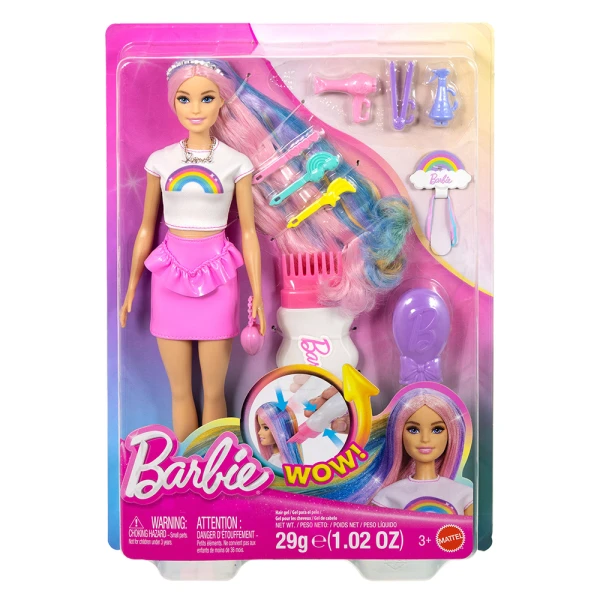 BARBIE ΚΟΥΚΛΑ ΠΟΛΥΧΡΩΜΑ ΜΑΛΛΙΑ ΜΕ ΓΚΛΙΤΕΡ