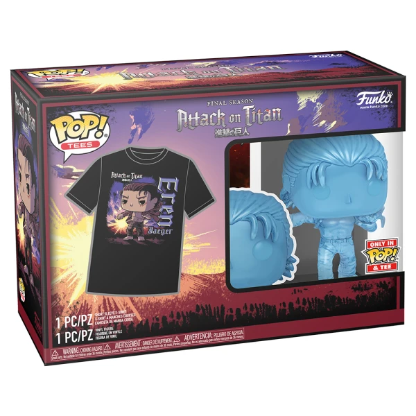 FUNKO POP & TEE! ΕΝΗΛΙΚΩΝ ATTACK ON TITAN FINAL SEASON ΦΙΓΟΥΡΑ ΒΙΝΥΛΙΟΥ EREN JAEGER (WITH MARKS) ΚΑΙ ΜΠΛΟΥΖΑΚΙ (SMALL)