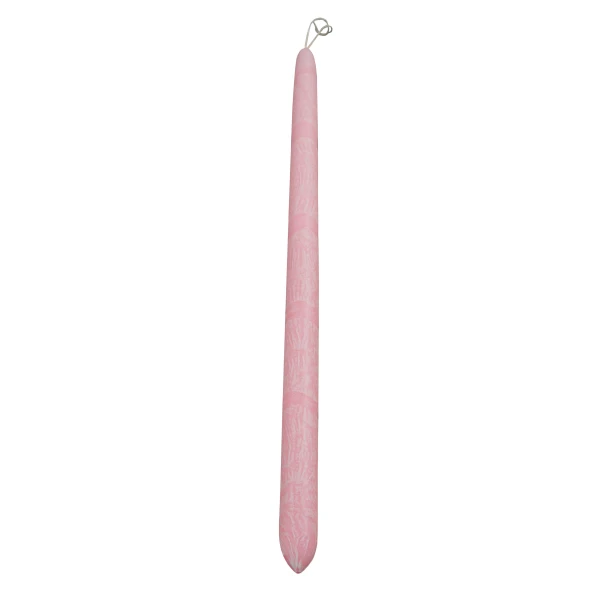 S.WAX HANDMADE CRACKLE CANDLE PINK 35 cm WITH GELATINE BOX