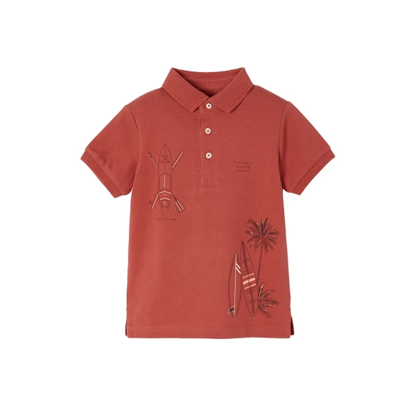 MAYORAL SHORT SLEEVES PRINTED POLO TERRACOTTA