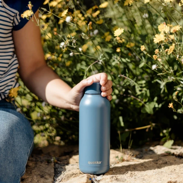 QUOKKA THERMAL STAINLESS STEEL BOTTLE SOLID 510ml - STONE BLUE