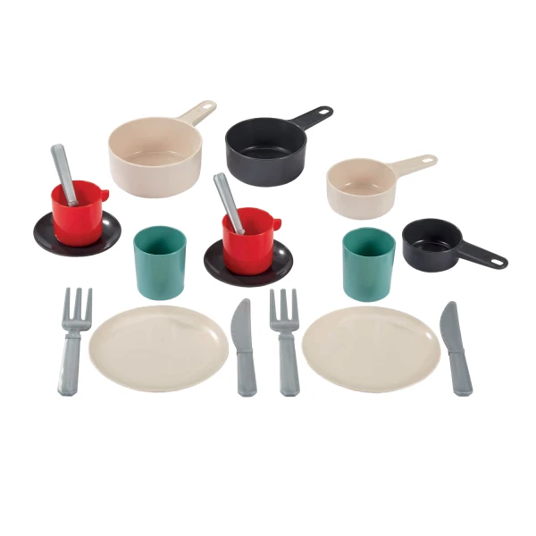 ECOIFFIER TABLEWARE SET IN FRYING PAN - 2 COLOURS