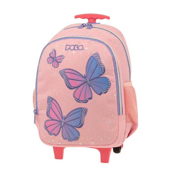 POLO ΣΑΚΙΔΙΟ ΝΗΠΙΟΥ TROLLEY JUNIOR LITTLE 2024 ΡΟΖ ΠΕΤΑΛΟΥΔΕΣ