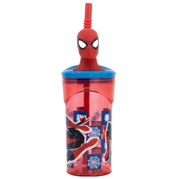ΠΑΙΔΙΚΟ ΠΟΤΗΡΙ 360ml ΜΕ 3D ΦΙΓΟΥΡΑ SPIDERMAN ARACHNID GRID