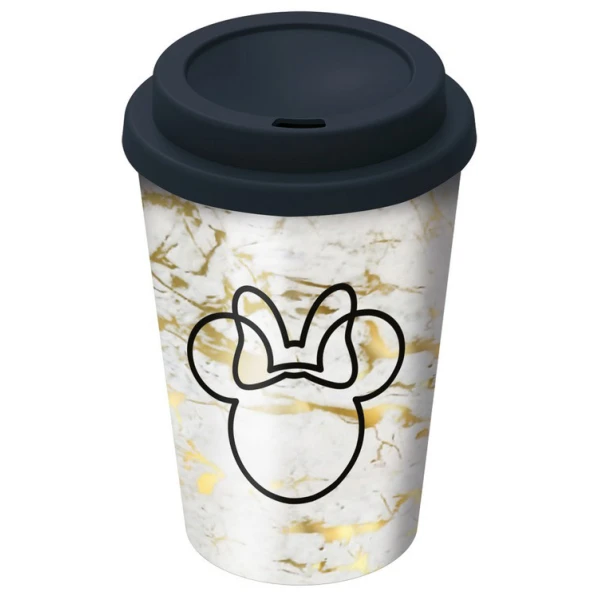 DOUBLE WALL PLASTIC COFFEE TUMBLER 390ml MINNIE