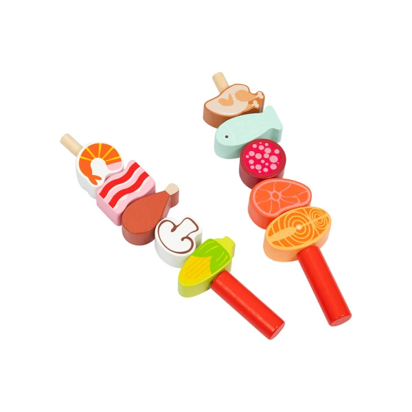 TOOKY TOY WOODEN SET GRILL AND WEDGES