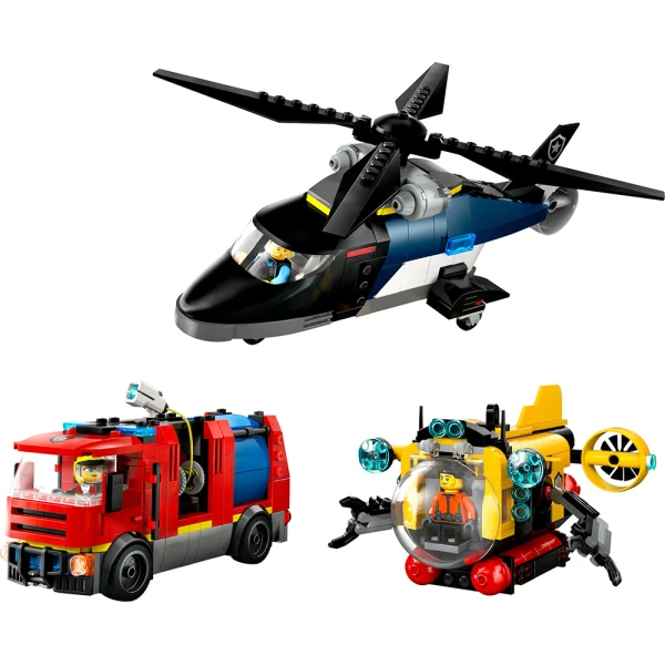 LEGO® CITY HELICOPTER, FIRE TRUCK & SUBMARINE REMIX