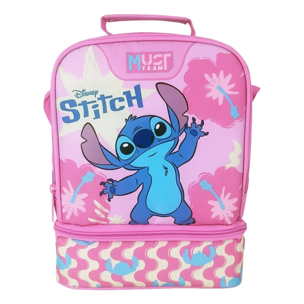 MUST TEAM INSULATED LUNCH BAG 22X16X28 cm STITCH PINK