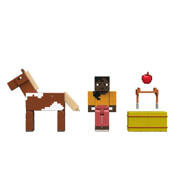 MINECRAFT SET OF 2 FIGURES - STABLE MASTER MAKENA & HORSE