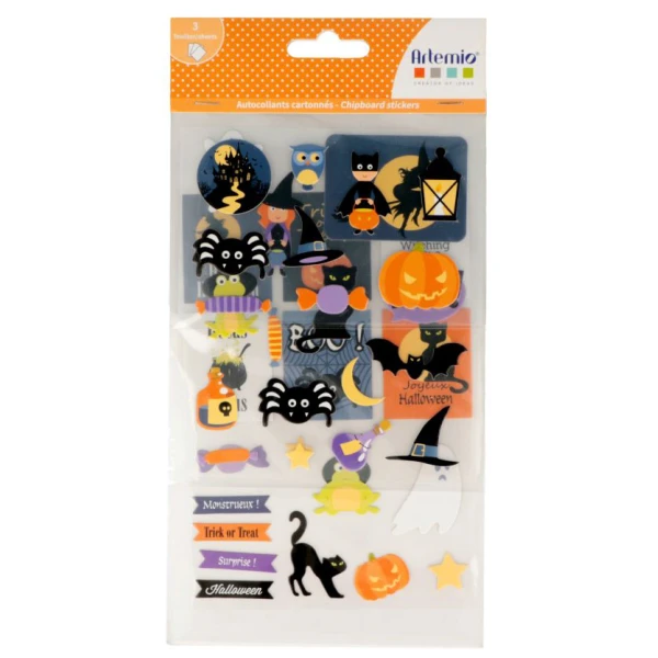 ARTEMIO ΑΥΤΟΚΟΛΛΗΤΑ ΣΕΤ 3 ΦΥΛΛΑ HALLOWEEN
