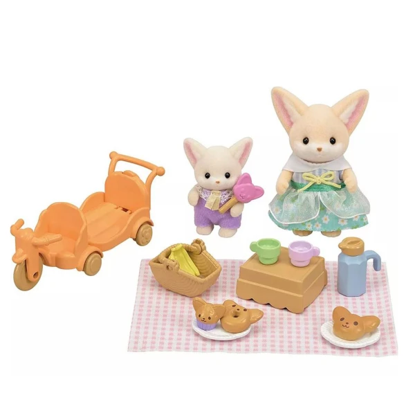THE SYLVANIAN FAMILIES SUNNY PICNIC SET FENNEC FOX SISTER AND BABY