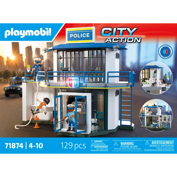 PLAYMOBIL CITY ACTION POLICE STATION WITH INVESTIGATION ROOM