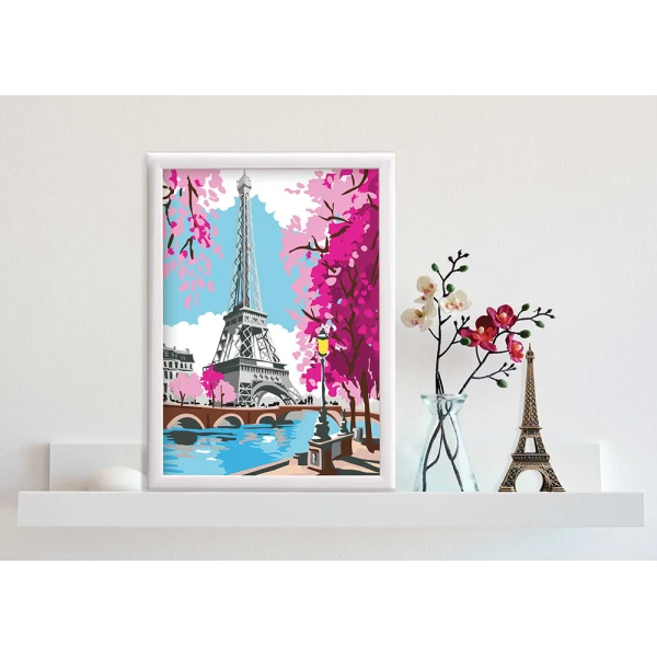 HAPPIHOBBI PAINT & FRAME BY NUMBERS SPRING PARIS FOR 12+ YEARS