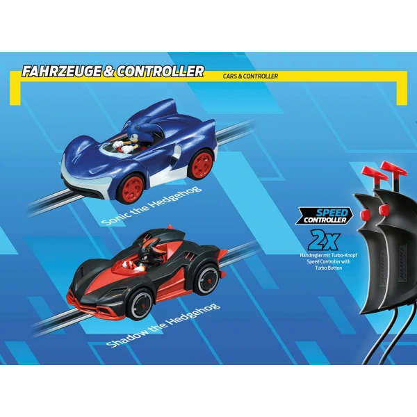 CARRERA GO!!! SET RACE WITH TWO CARS 1:43 SONIC THE HEDGEHOG 4.9m