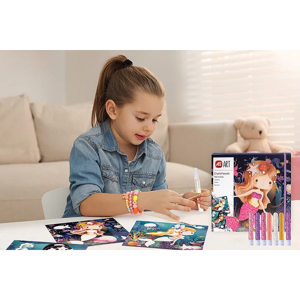 HAPPIHOBBI ART CRAFT SET CRYSTAL BEADS MERMAIDS FOR AGES 5+
