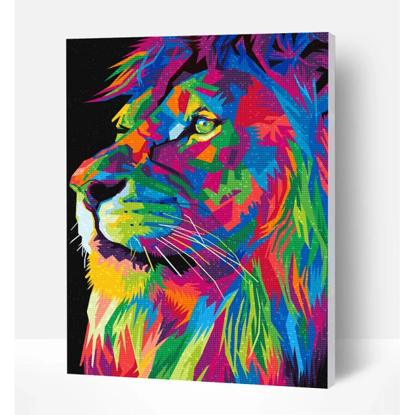 SPLAT PLANET DIAMOND PAINTING KIT ON FRAMED CANVAS 30X40 cm LION