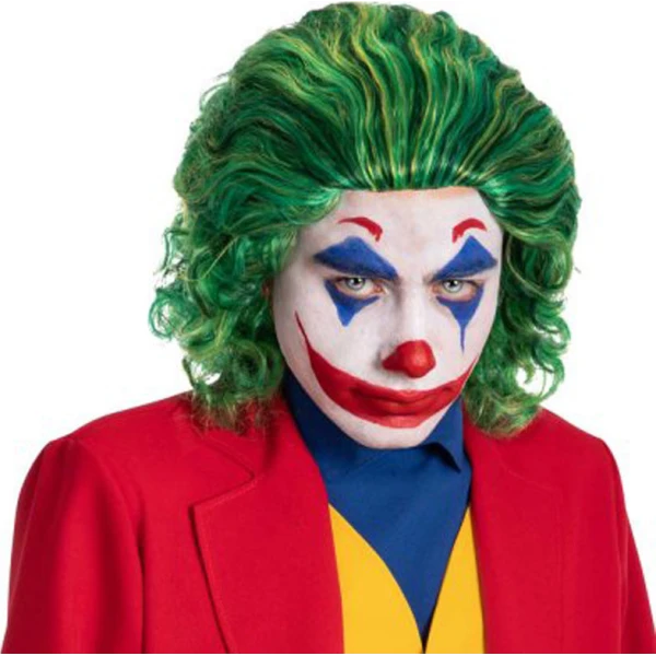 CARNIVAL WIG RED SUIT JOKER