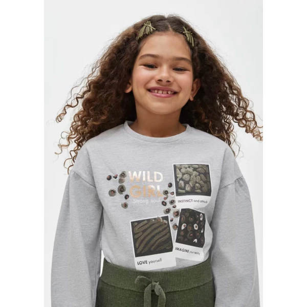 MAYORAL BLOUSE LONG SLEEVES SILVER DARK