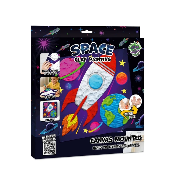 SPLAT PLANET SPACE CLAY ART SET ON CANVAS 30x30 cm