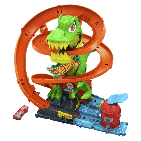 HOT WHEELS CITY T-REX vs FIRE STATION