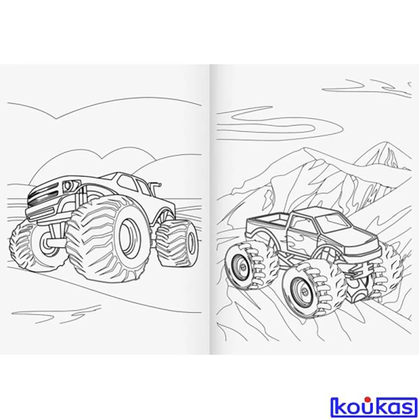 FAST WHEELS COLOURING BOOK WITH PICTURES & STICKERS