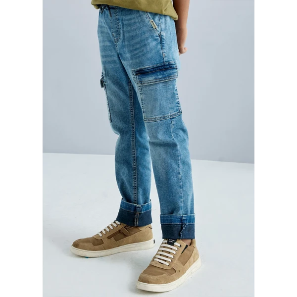 MAYORAL TROUSERS DENIM JOGGER CARGO JEAN
