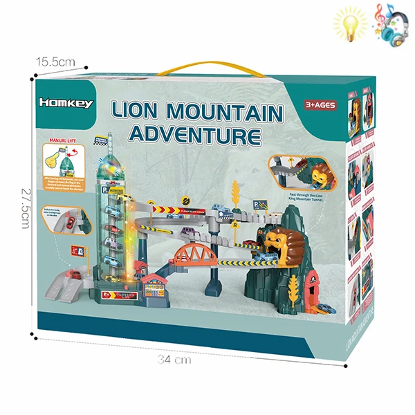 BIG TRACK ADVENTURE IN MOUNTAIN LION 4 CARS LIGHTS & SOUND