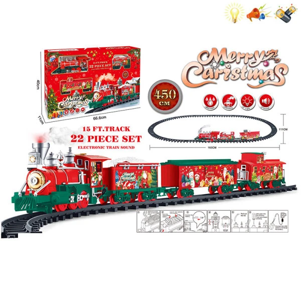 CHRISTMAS TRAIN WITH SMOKE LIGHTS SOUNDS USB
