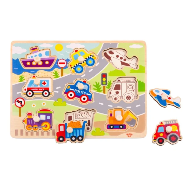 WOODEN WEDGE PUZZLE VEHICLES