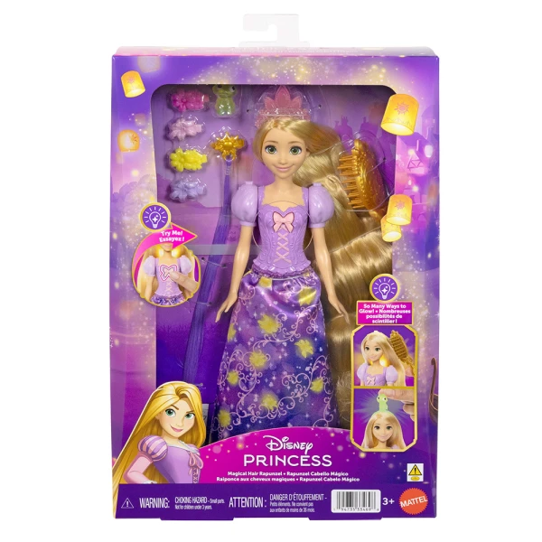 DISNEY PRINCESS ΚΟΥΚΛΑ ΡΑΠΟΥΝΖΕΛ ΜΕ ΜΑΛΛΙΑ ΠΟΥ ΛΑΜΠΟΥΝ