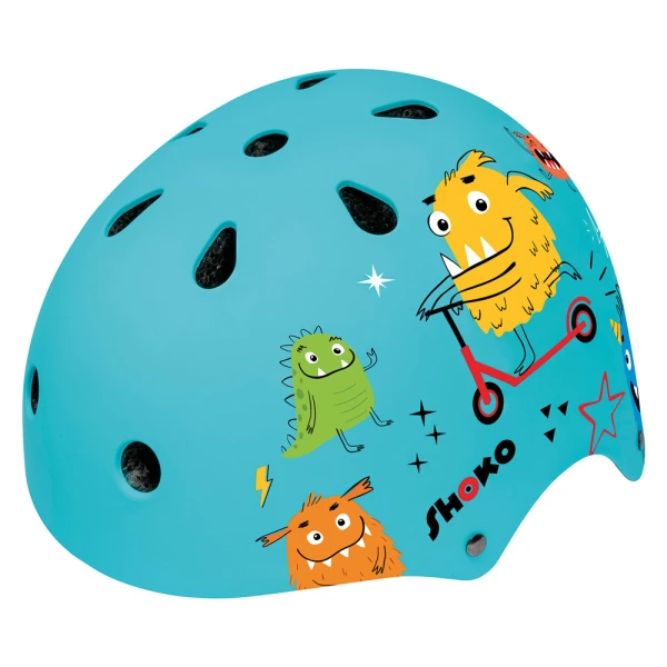 SHOKO PROTECTIVE HELMET WITH LIGHT - MINTY MONSTERS