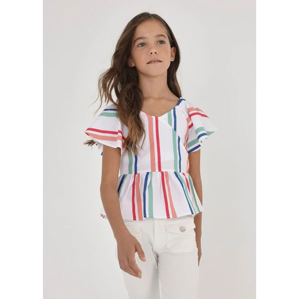 MAYORAL SHIRTWAIST STRIPED RED