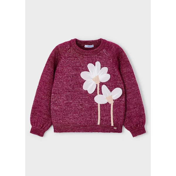 MAYORAL JERSEY FLOWERS APPLIQUE CHERRY MIX