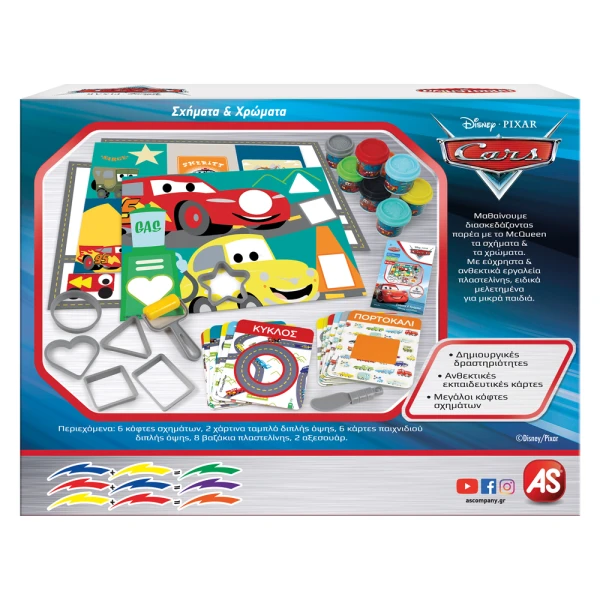 AS DOUGH LEARNING SHAPES AND COLORS SET 8 POTS WITH 3D CAPS 224GR FOR AGES 3+