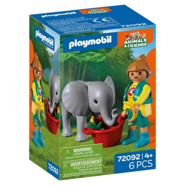 PLAYMOBIL ANIMALS & FRIENDS ZOO BABY ELEPHANT AND ZOOKEEPER