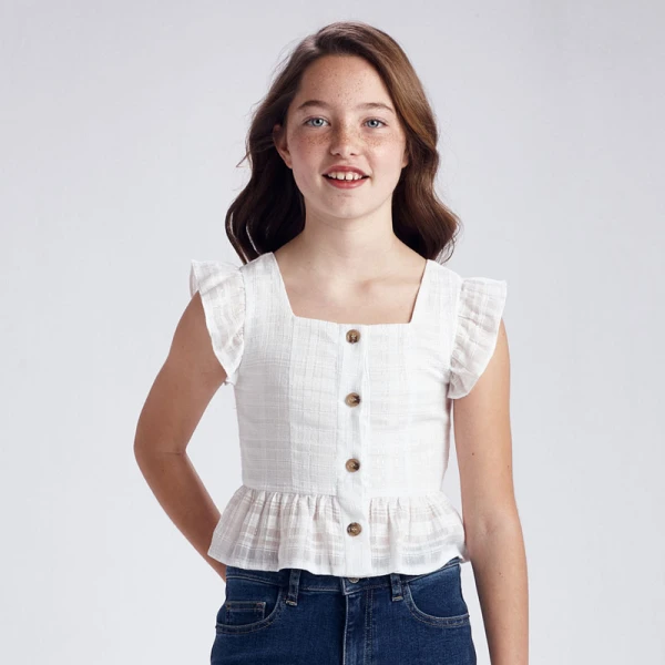 MAYORAL SHIRTWAIST LUREX WHITE
