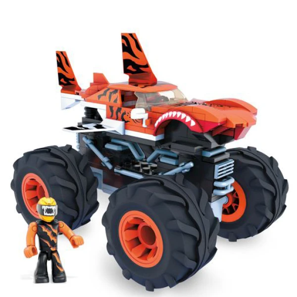 MEGA BLOKS HOT WHEELS MONSTER TRUCKS VEHICLE TIGER SHARK 187 pcs
