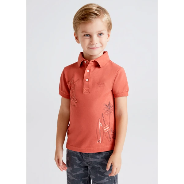 MAYORAL SHORT SLEEVES PRINTED POLO TERRACOTTA