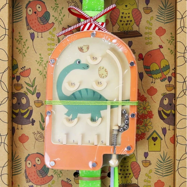 SYNCHRONIA HANDMADE CANDLE 30 cm MINI PINBALL - GREEN DINOSAUR