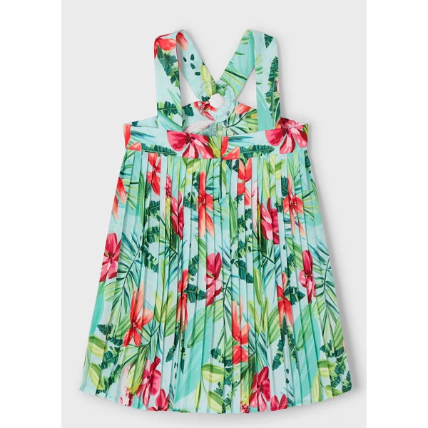 MAYORAL DRESS PLEATED PRINTED LIGHT BLUE 