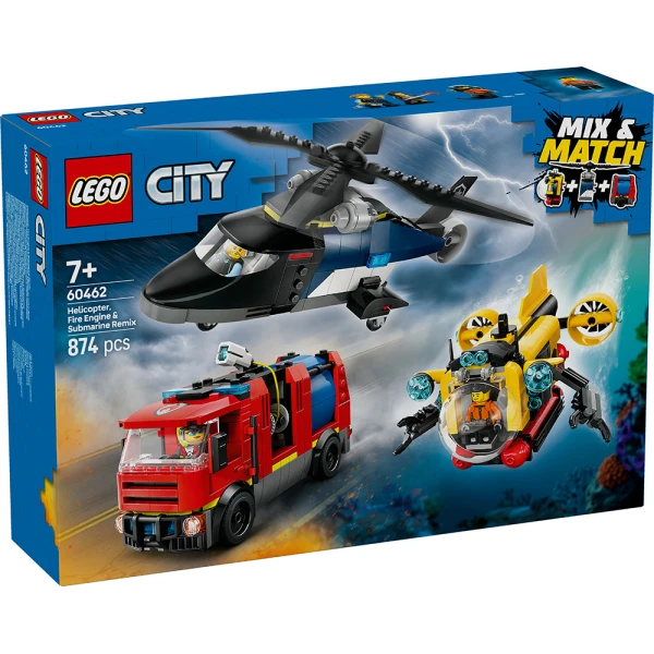 LEGO® CITY HELICOPTER, FIRE TRUCK & SUBMARINE REMIX