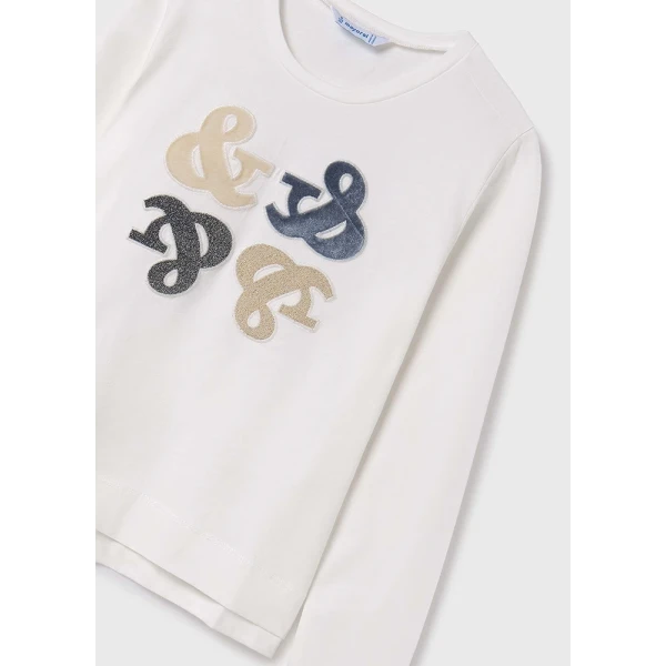 MAYORAL LONG SLEEVES BLOUSE IVORY-BLUE