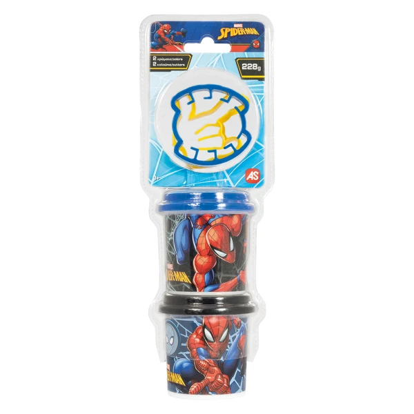 AS DOUGH DISNEY FROZEN & MARVEL SPIDERMAN SET OF 2 DOUGH POTS WITH 2 CUTTERS 228gr FOR AGES 3+ - 8 DESIGNS