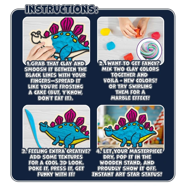 SPLAT PLANET MESS-FREE PAINT KIT WITH CLAY DINOSAUR