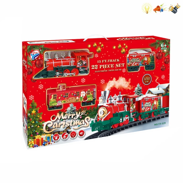 CHRISTMAS TRAIN WITH SMOKE LIGHTS SOUNDS USB