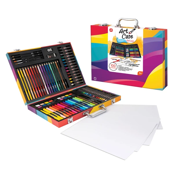 AS ΚΑΣΕΤΙΝΑ ΖΩΓΡΑΦΙΚΗΣ ΞΥΛΙΝΗ DELUXE RAINBOW ΜΕ 100 ΑΞΕΣΟΥΑΡ ΓΙΑ 3+ ΧΡΟΝΩΝ