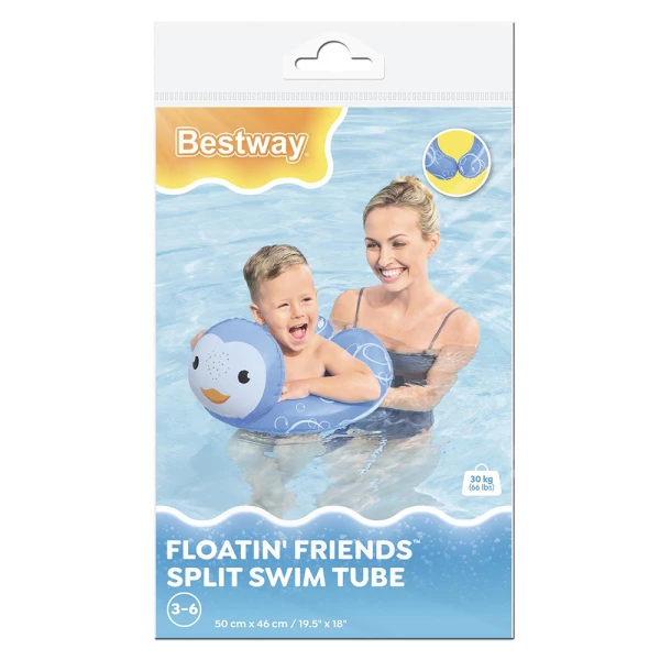 BESTWAY FLOATING FRIENDS SPLIT SWIM TUBE - PENGUIN