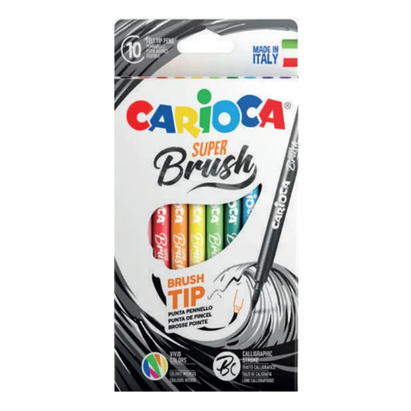 CARIOCA MARKERS SUPER BRUSH 10 COLOURS