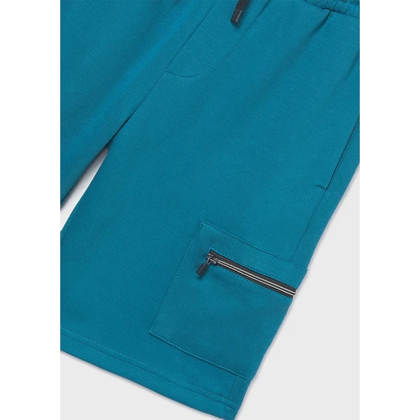 MAYORAL BERMUDA PANTS INTERLOCK ZIPPER AQUA 
