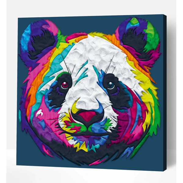 SPLAT PLANET CLAY PAINTING KIT ON CANVAS 30X30 cm PANDA